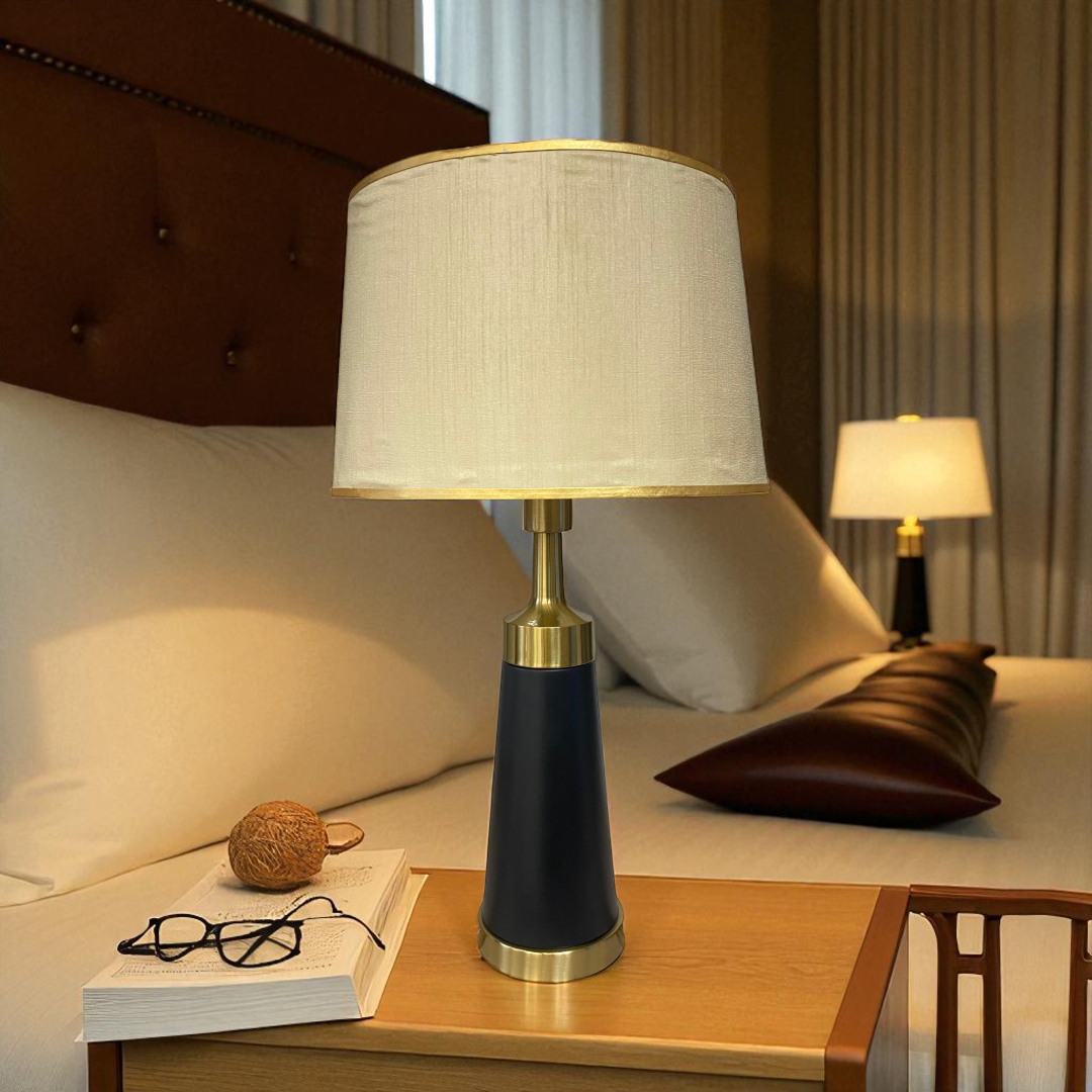 Cylindrical Metal Side Table Lamp