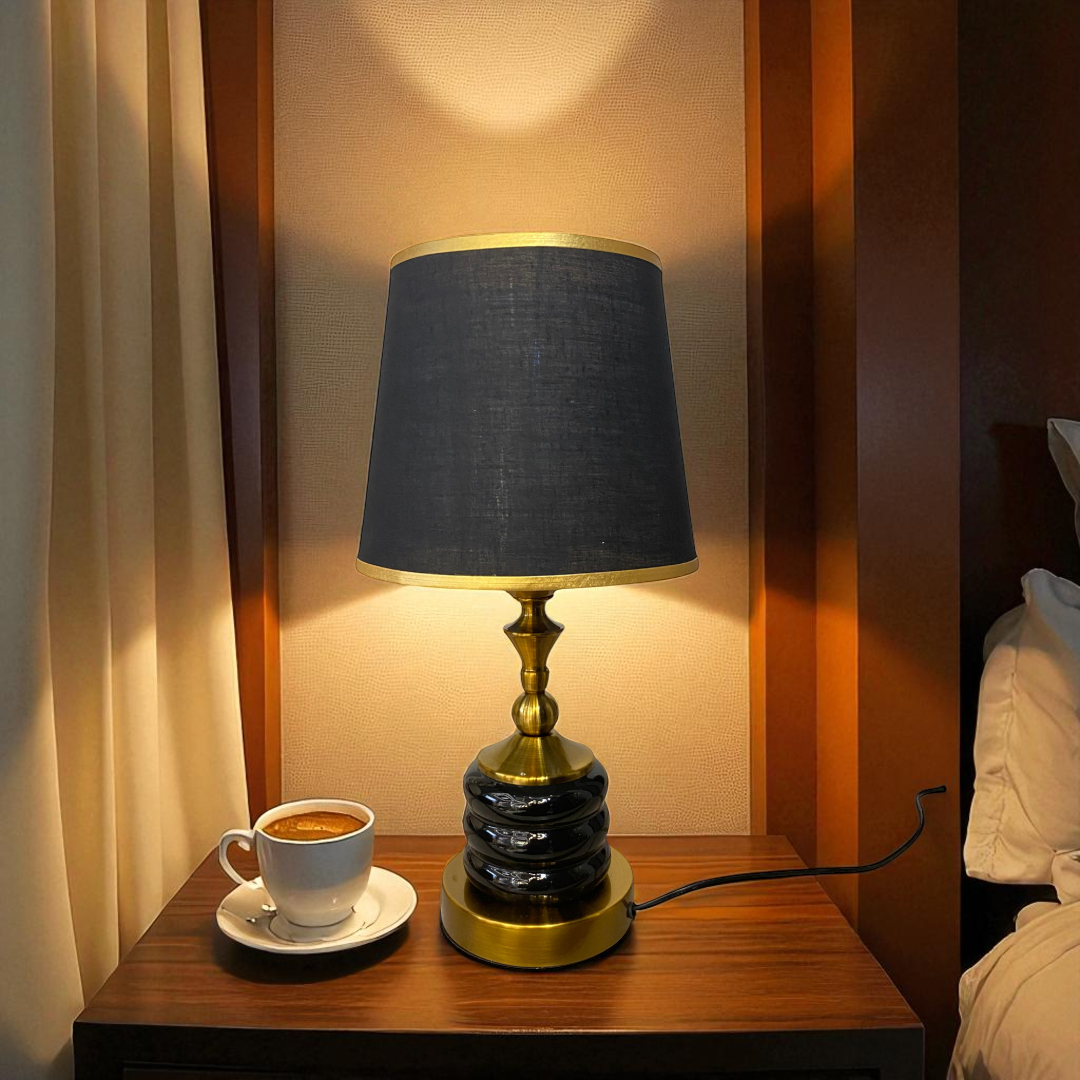 Mini Black Ceramic Table Lamp