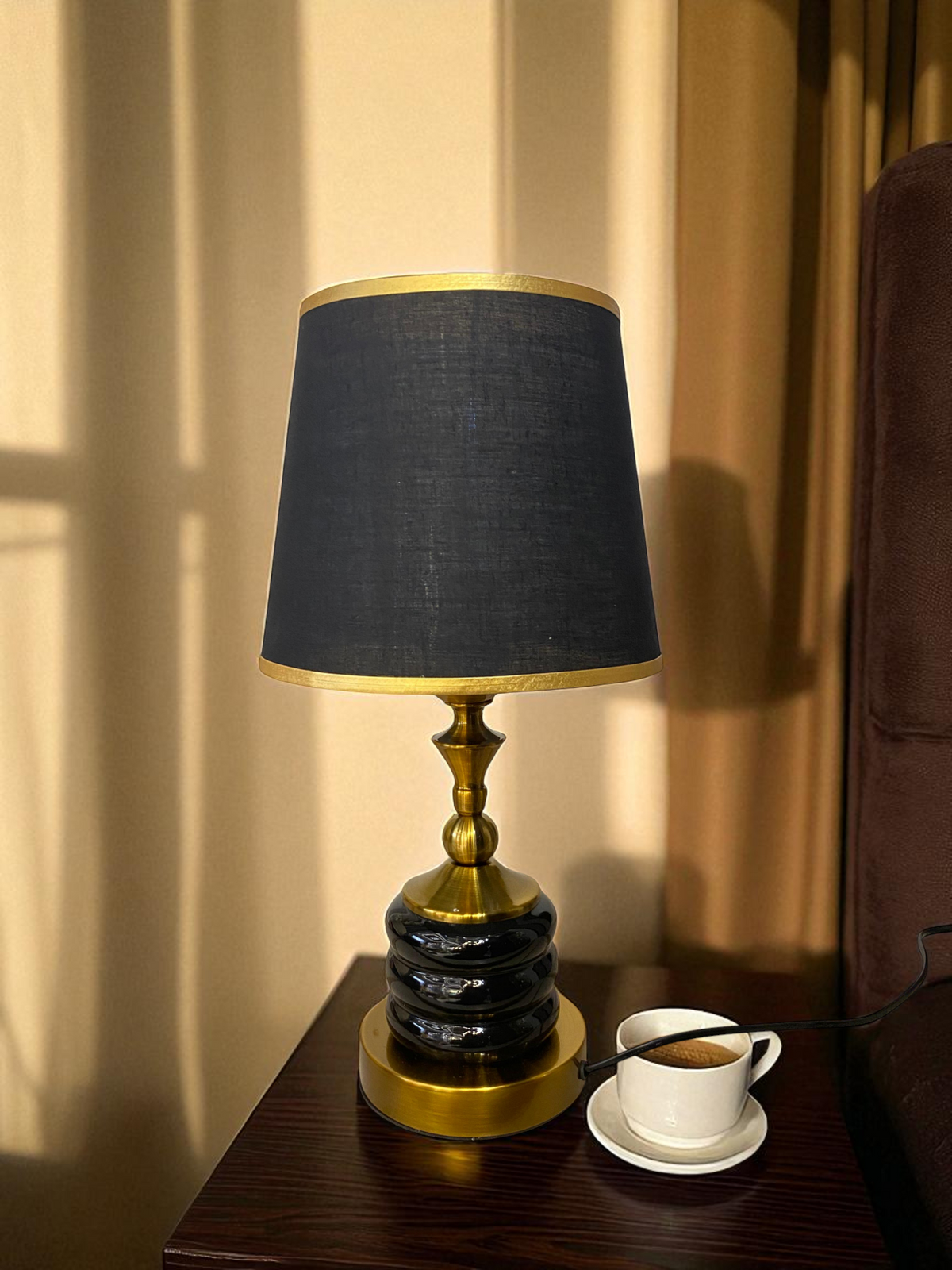 Mini Black Ceramic Table Lamp