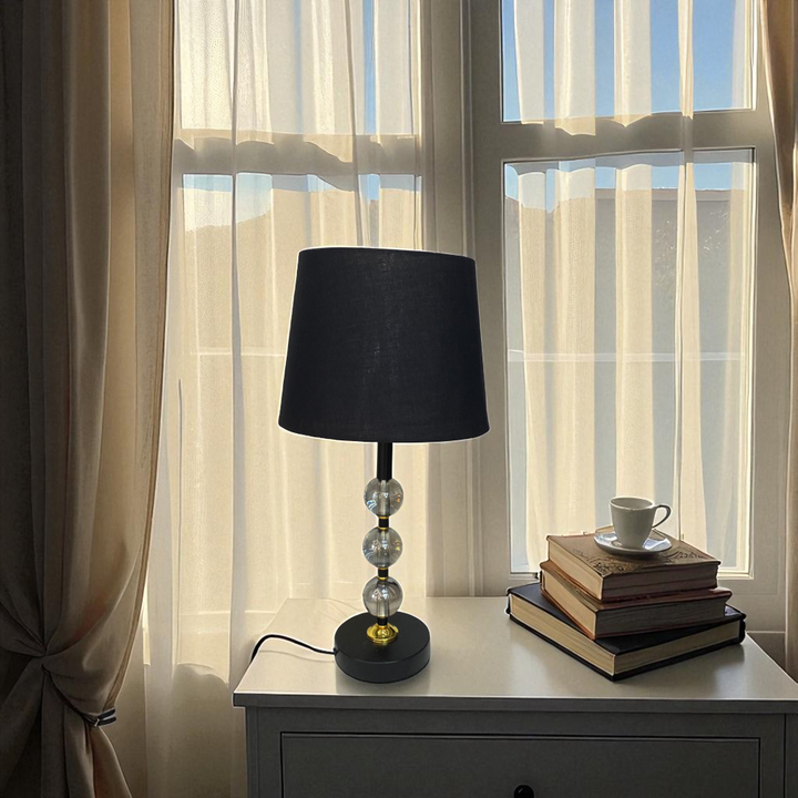 Modern Glass Sphere & Brass Accent Table Lamp