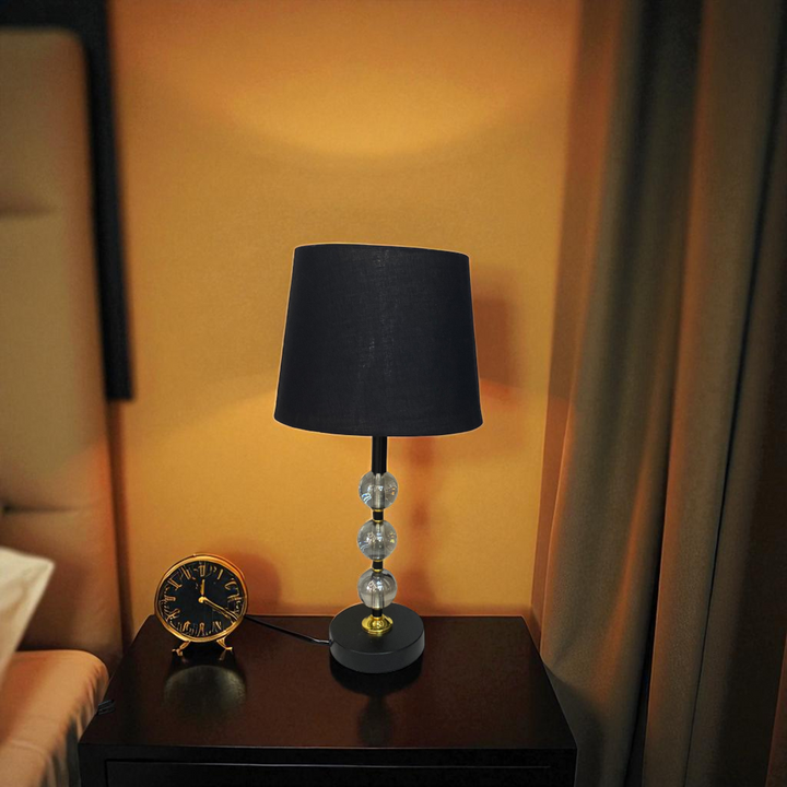 Modern Glass Sphere & Brass Accent Table Lamp