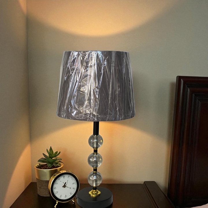 Modern Glass Sphere & Brass Accent Table Lamp