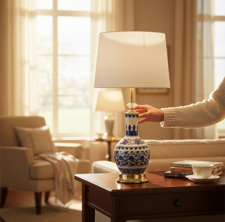 Classic Oriental Porcelain Table Lamp