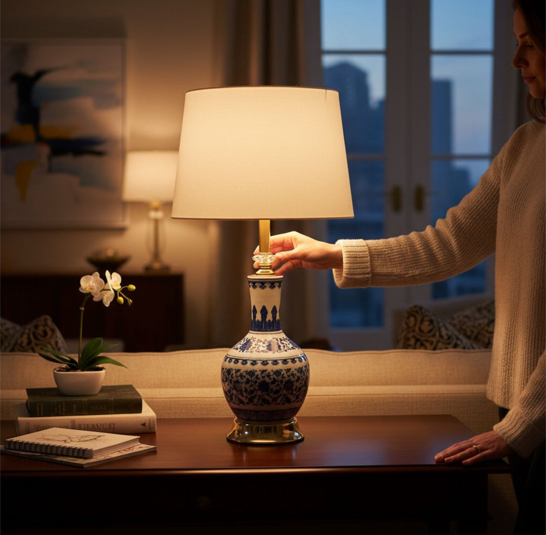 Classic Oriental Porcelain Table Lamp