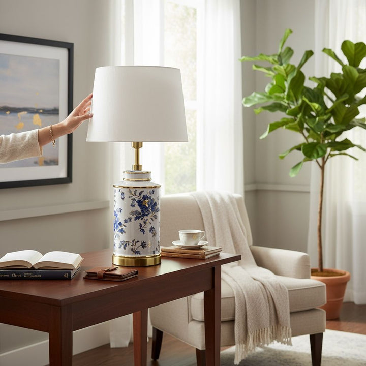 Floral Porcelain Master Lamp