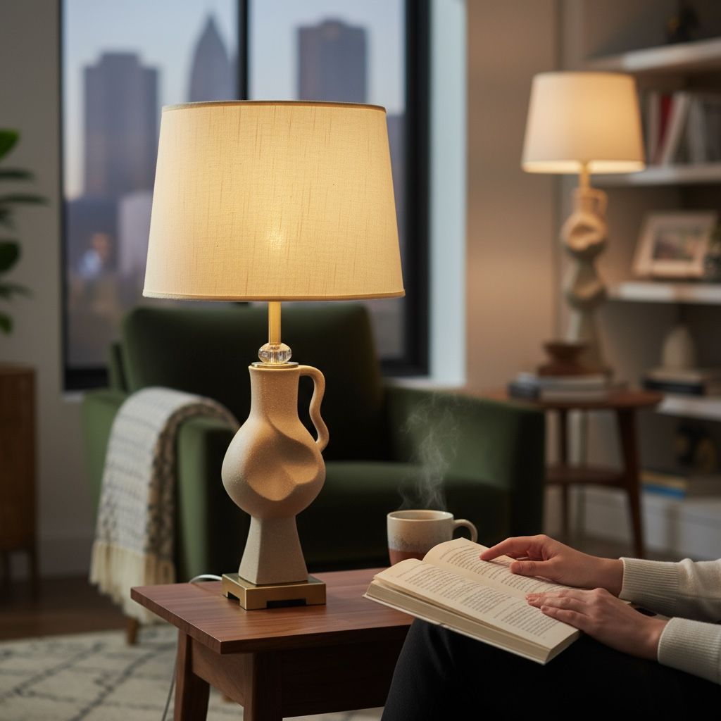 Abstract Golden Ceramic Table Lamp