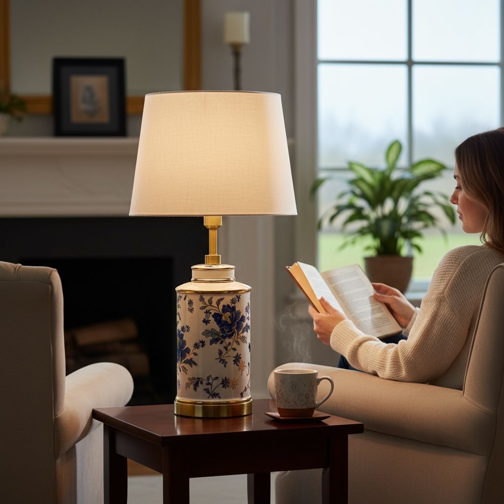 Floral Porcelain Master Lamp