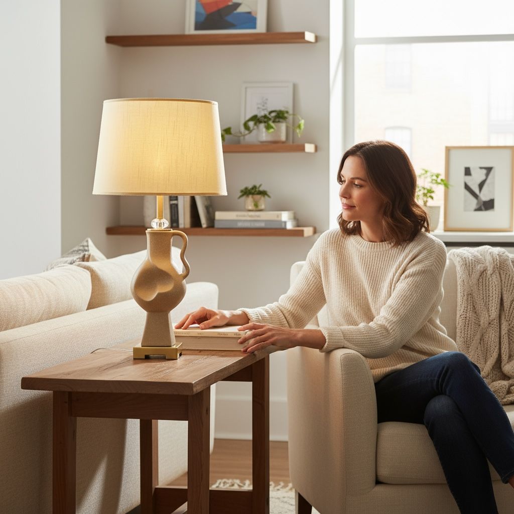 Abstract Golden Ceramic Table Lamp