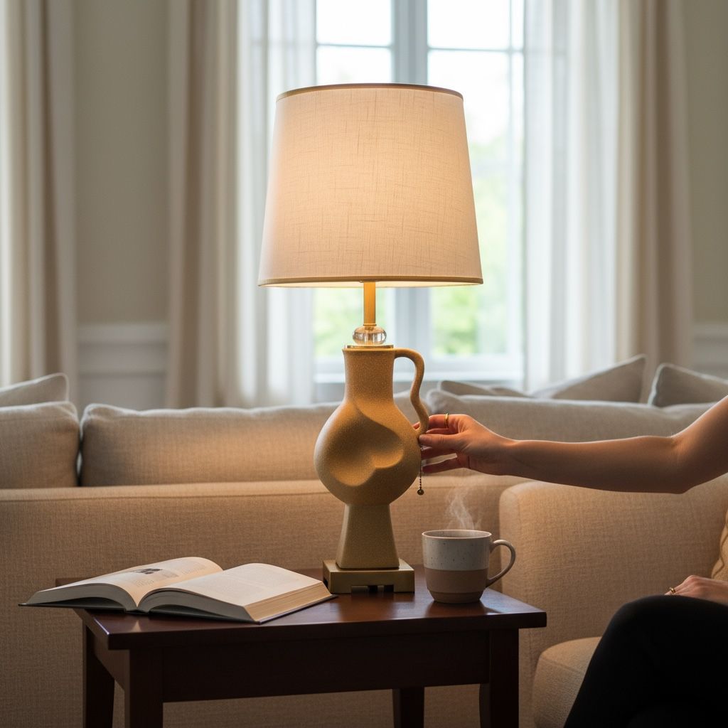 Abstract Golden Ceramic Table Lamp