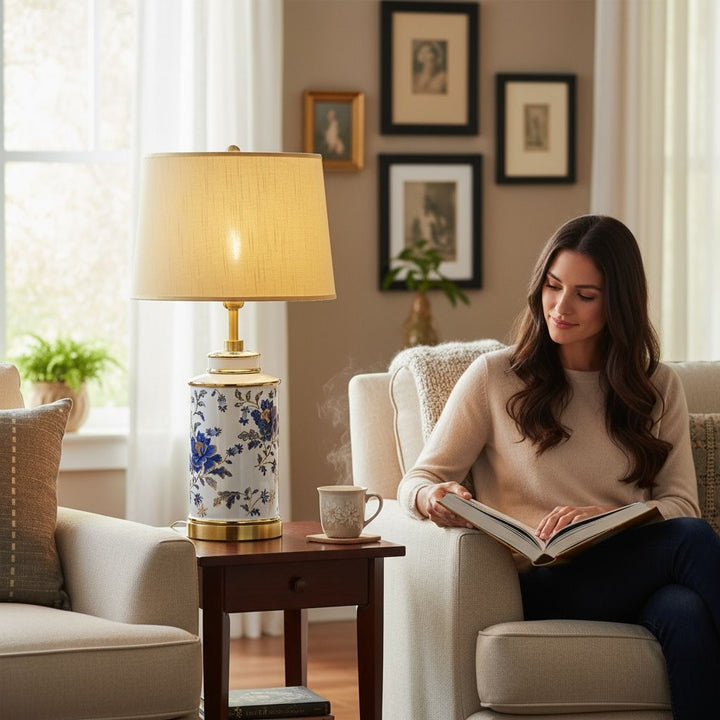 Floral Porcelain Master Lamp