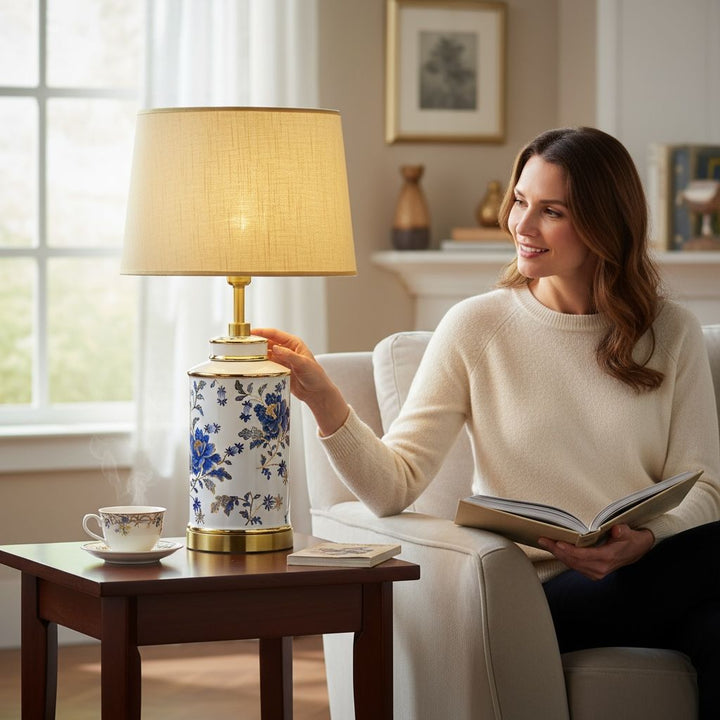 Floral Porcelain Master Lamp