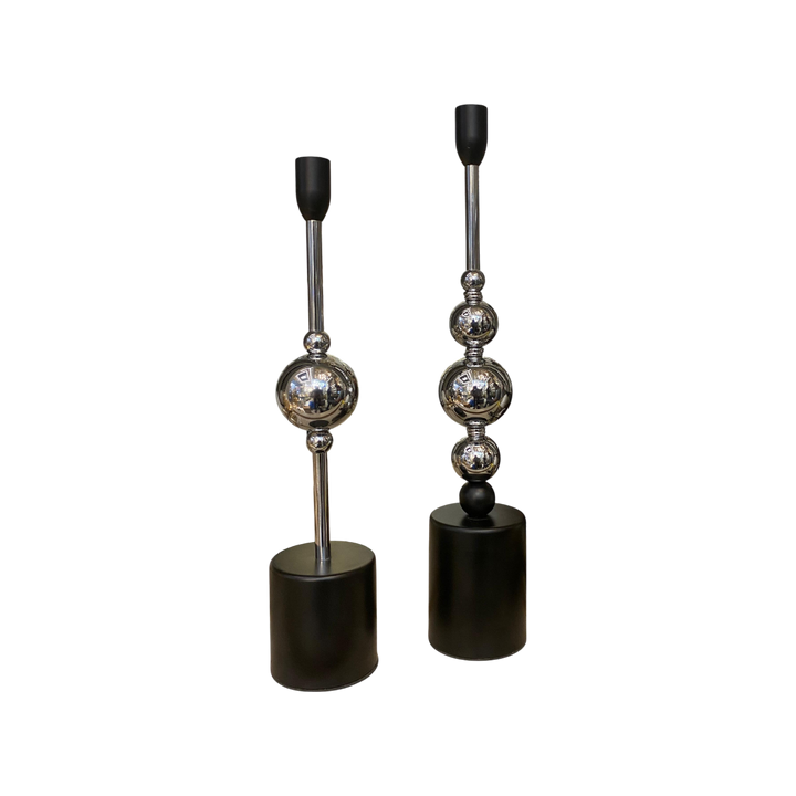 Modern Chrome Sphere Candle Stand