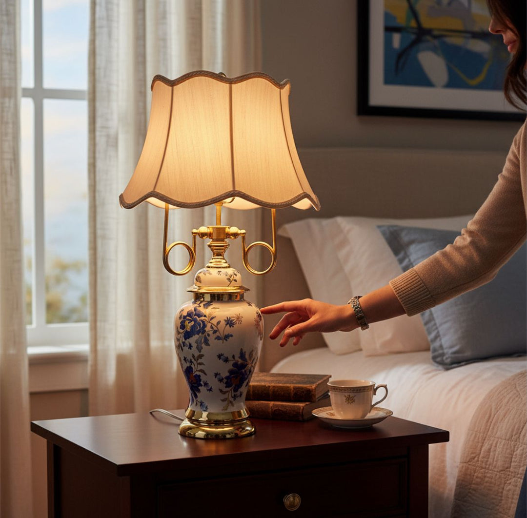 Luxurious Efflorescent Porcelain Master Table Lamp