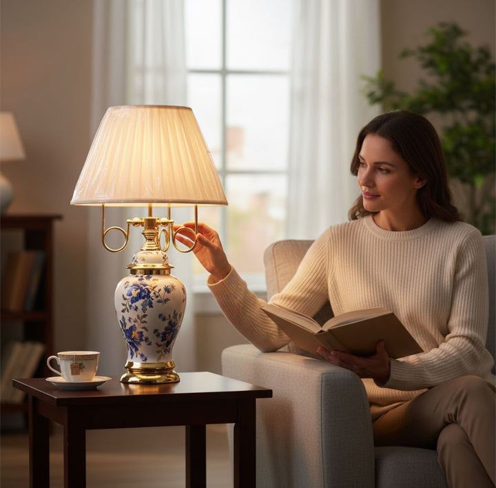 Luxurious Efflorescent Porcelain Master Table Lamp