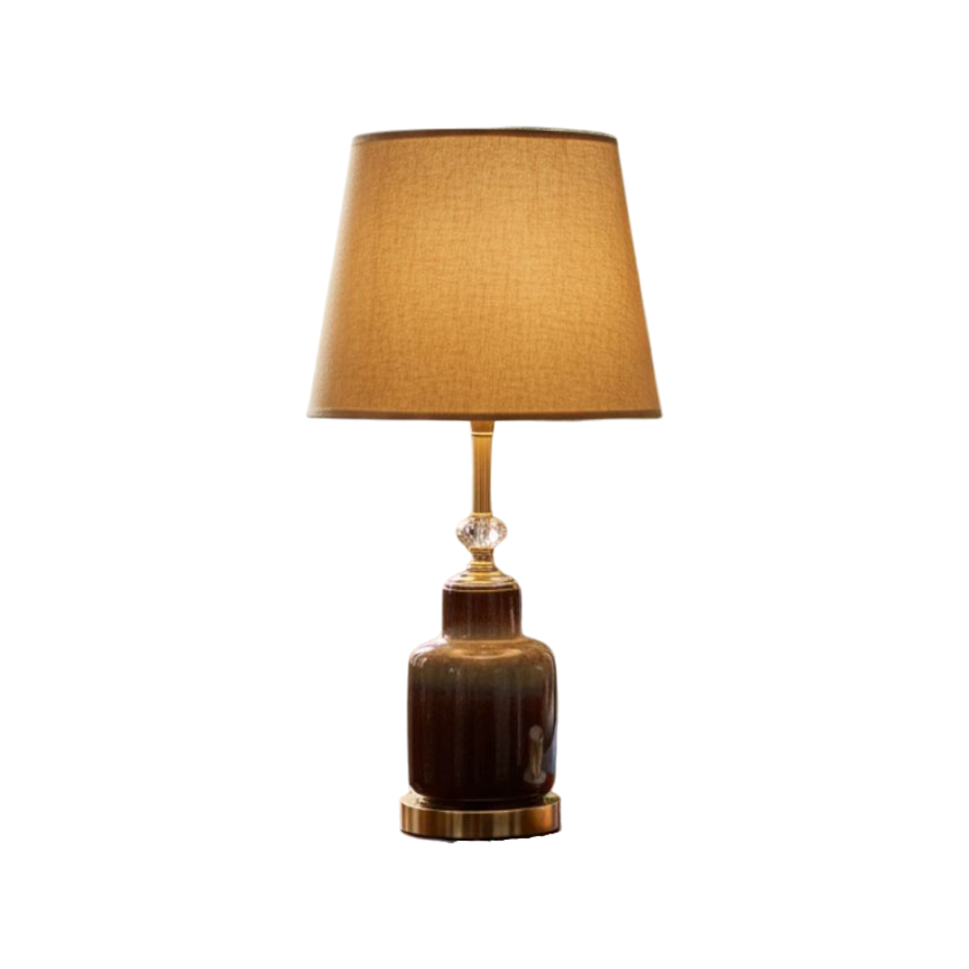 Rustic Brown Gradient Ceramic Table Lamp