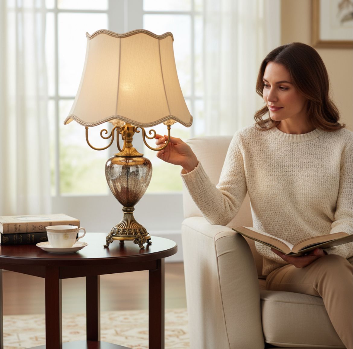 Versace-Inspired Vintage Side Table Lamp