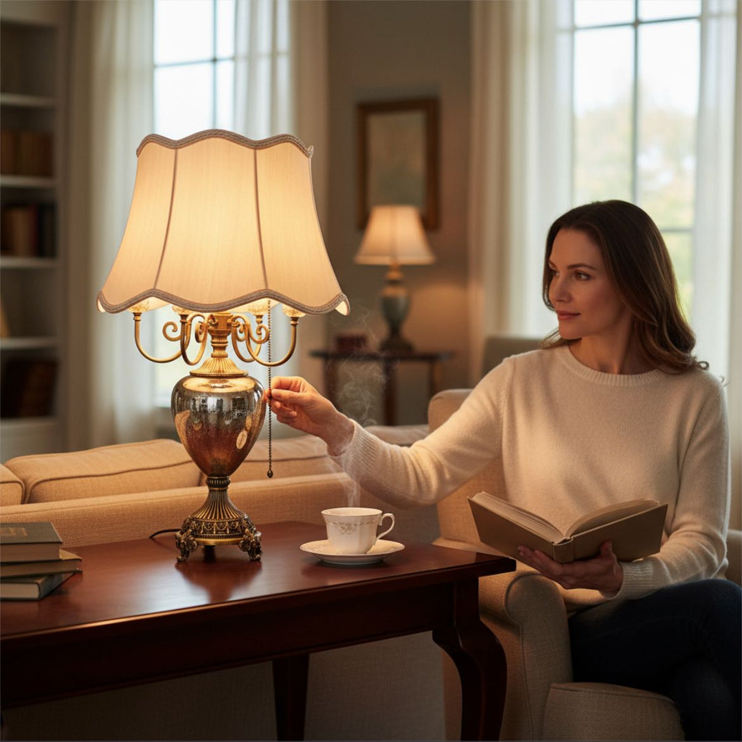 Versace-Inspired Vintage Side Table Lamp