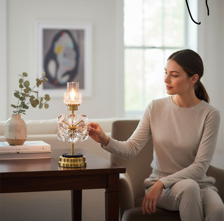 Imperial Crystal Brass Candle Holders