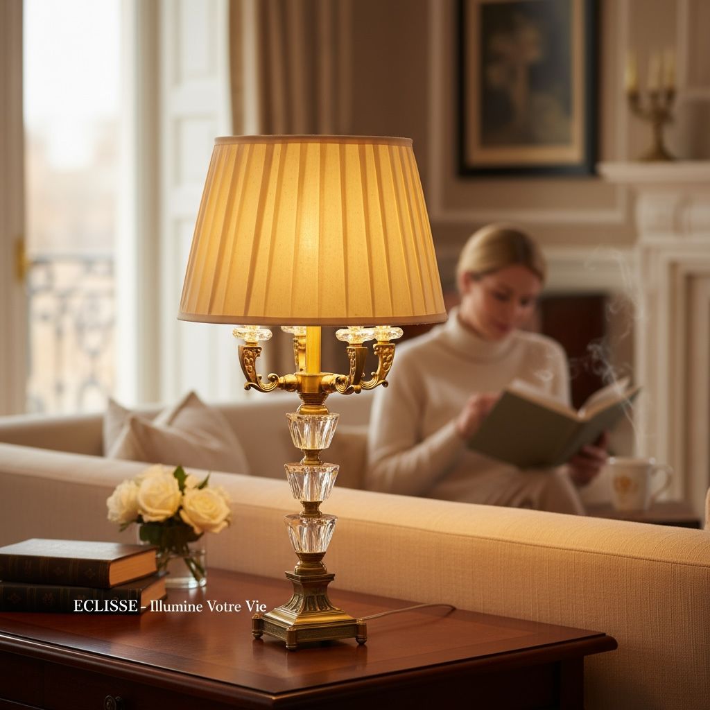 Celeste Brass & Crystal Elegance Table Lamp