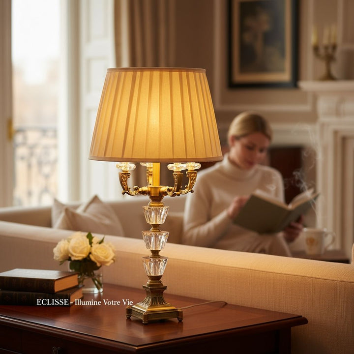 Celeste Brass & Crystal Elegance Table Lamp