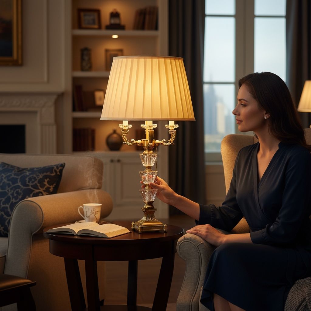 Celeste Brass & Crystal Elegance Table Lamp