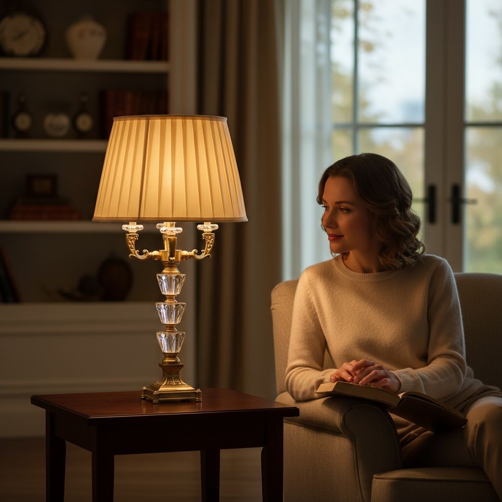 Celeste Brass & Crystal Elegance Table Lamp