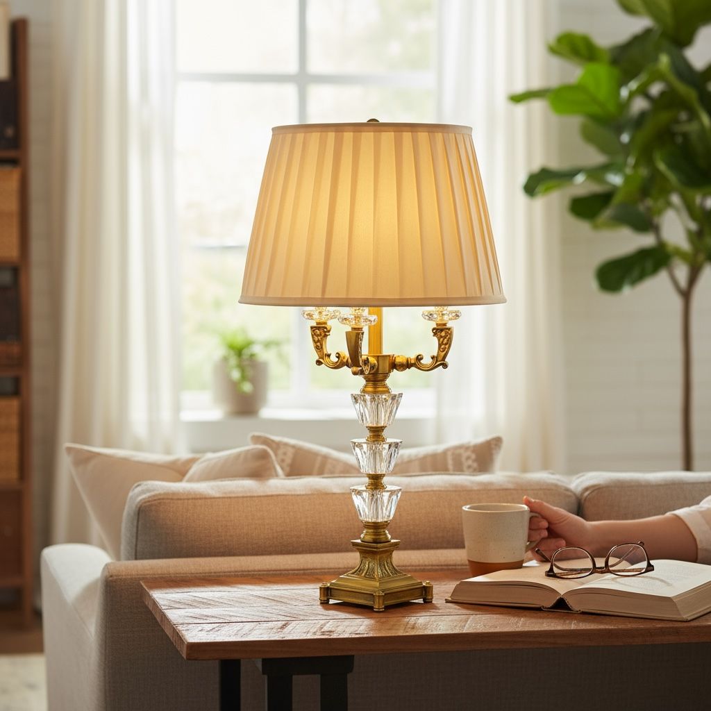 Celeste Brass & Crystal Elegance Table Lamp