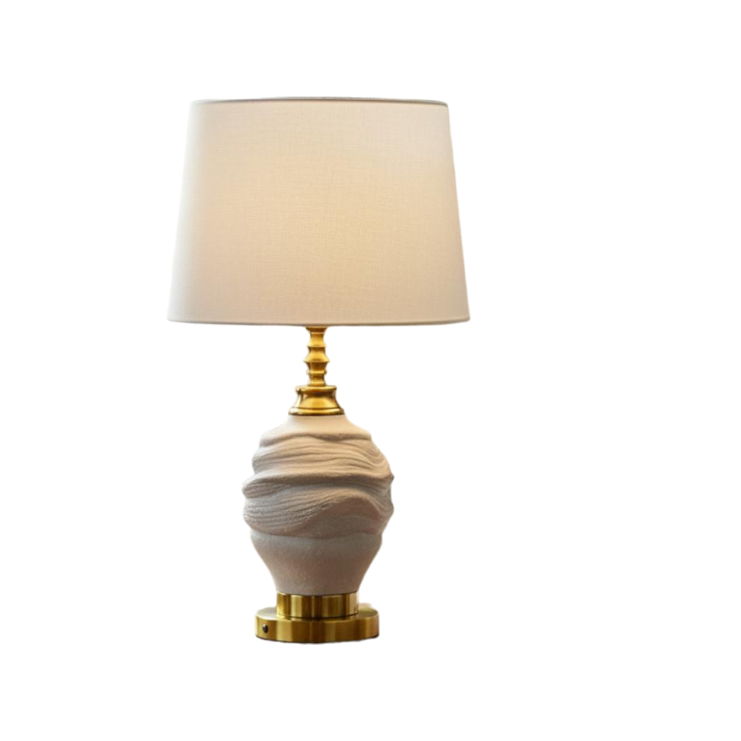 Sculpted Stone-Texture Ceramic Lamp