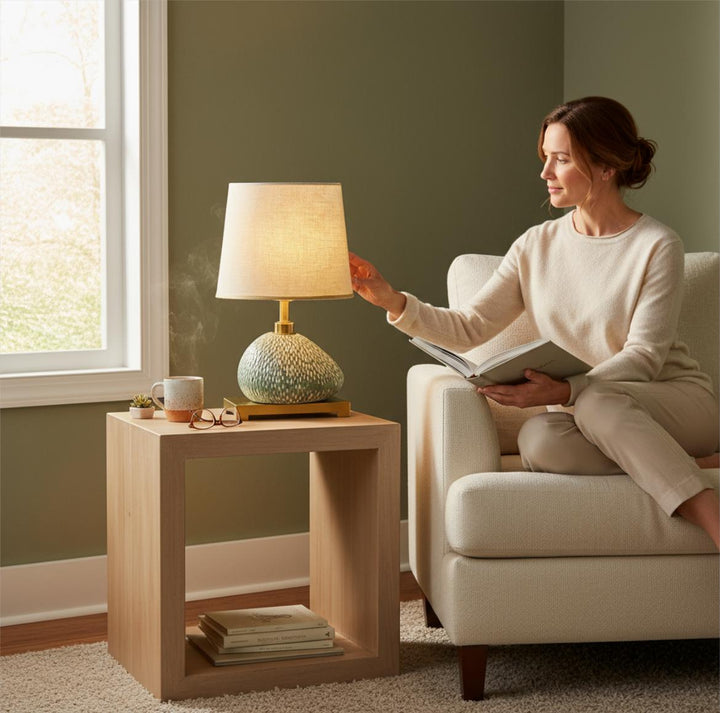 Artisanal Ceramic Pebble Lamp