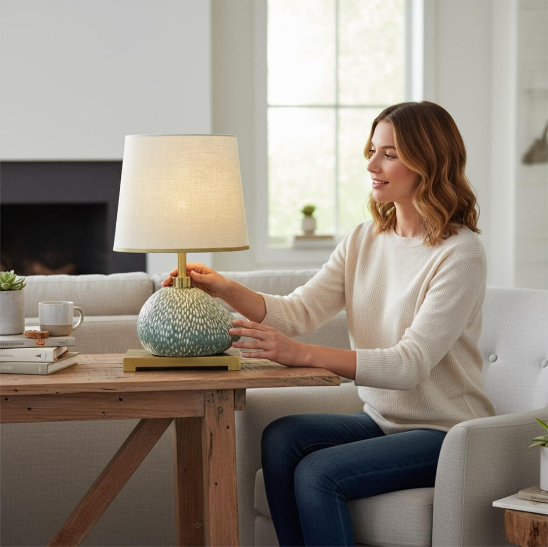 Artisanal Ceramic Pebble Lamp