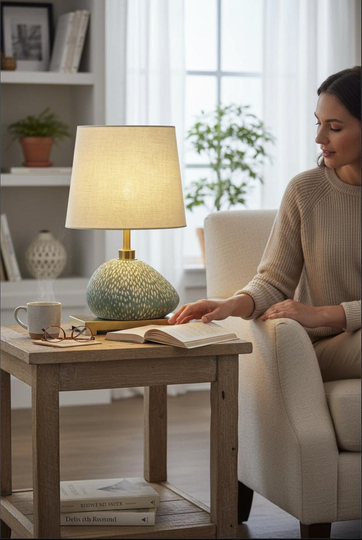 Artisanal Ceramic Pebble Lamp