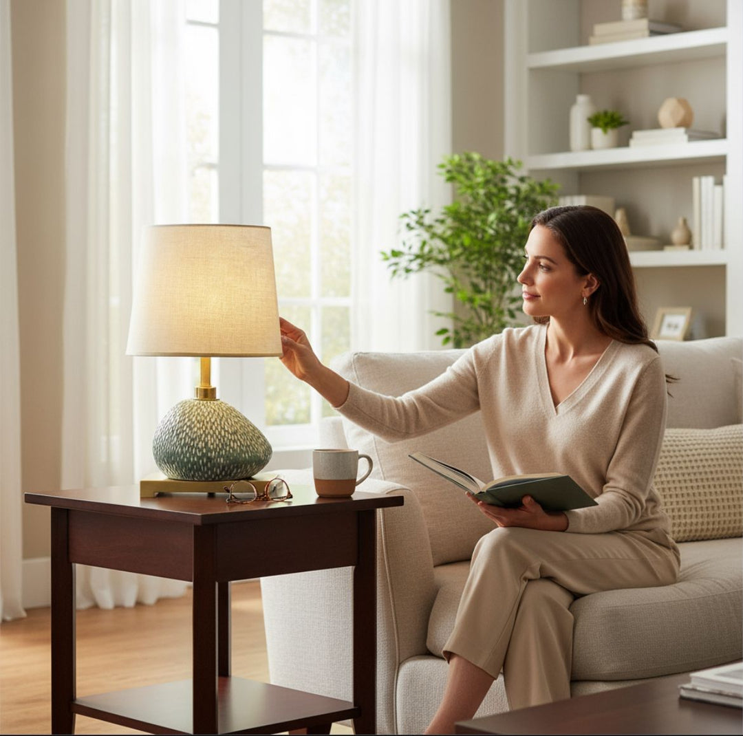 Artisanal Ceramic Pebble Lamp