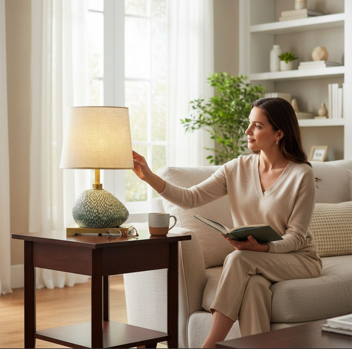 Artisanal Ceramic Pebble Lamp