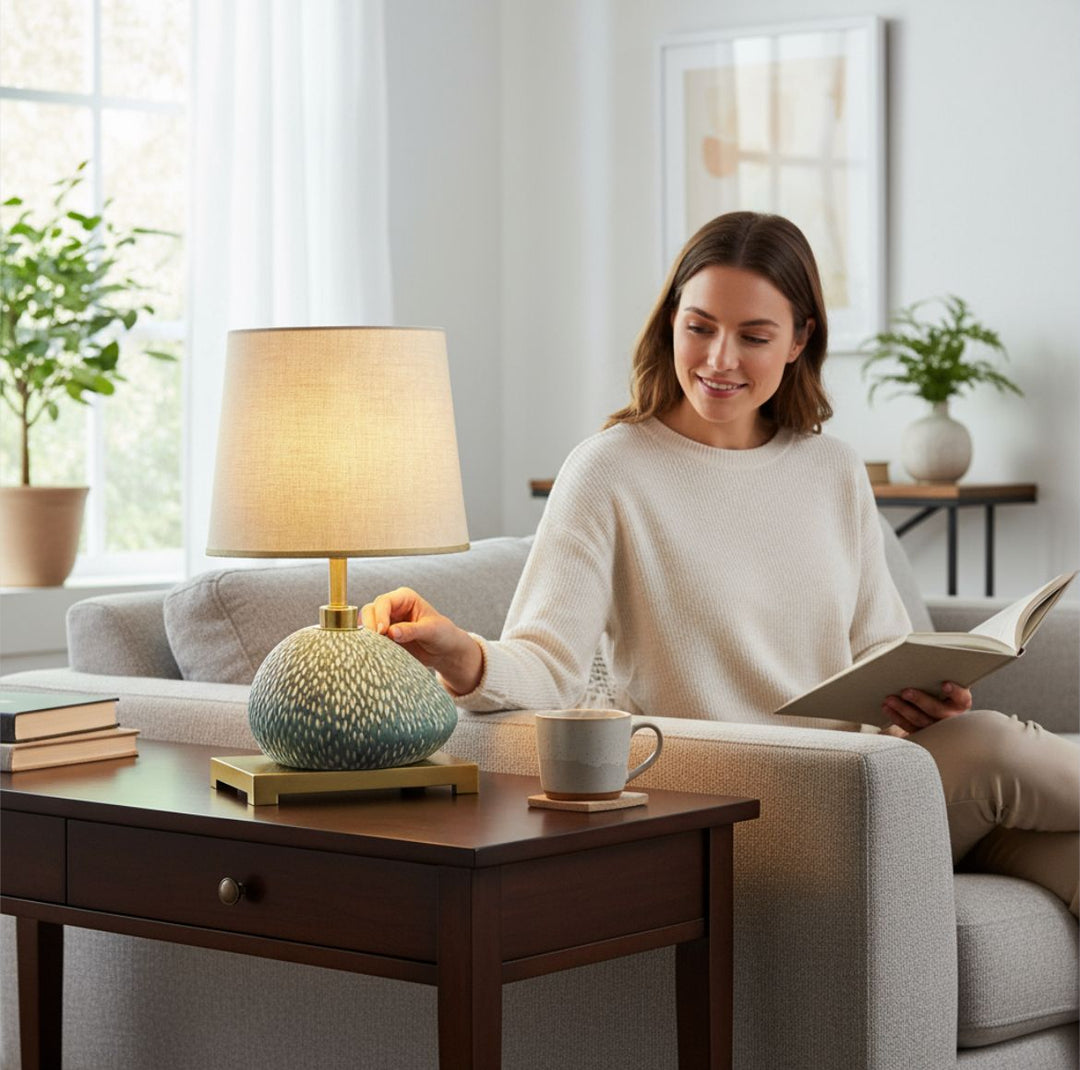 Artisanal Ceramic Pebble Lamp