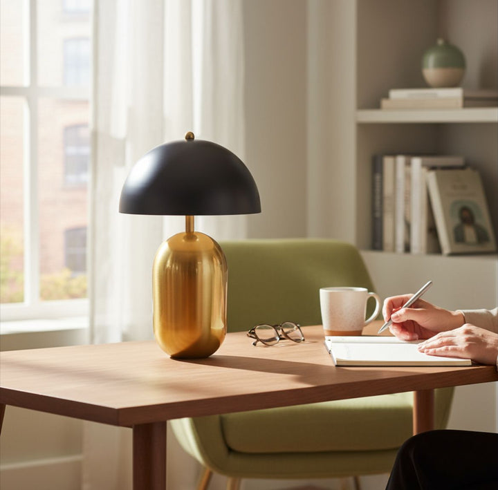 Lumos Brass-Gold Dome Table Lamp