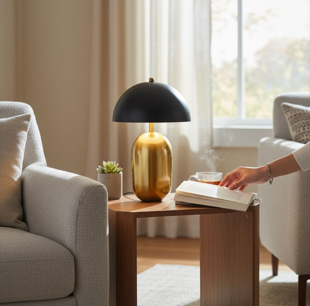 Lumos Brass-Gold Dome Table Lamp