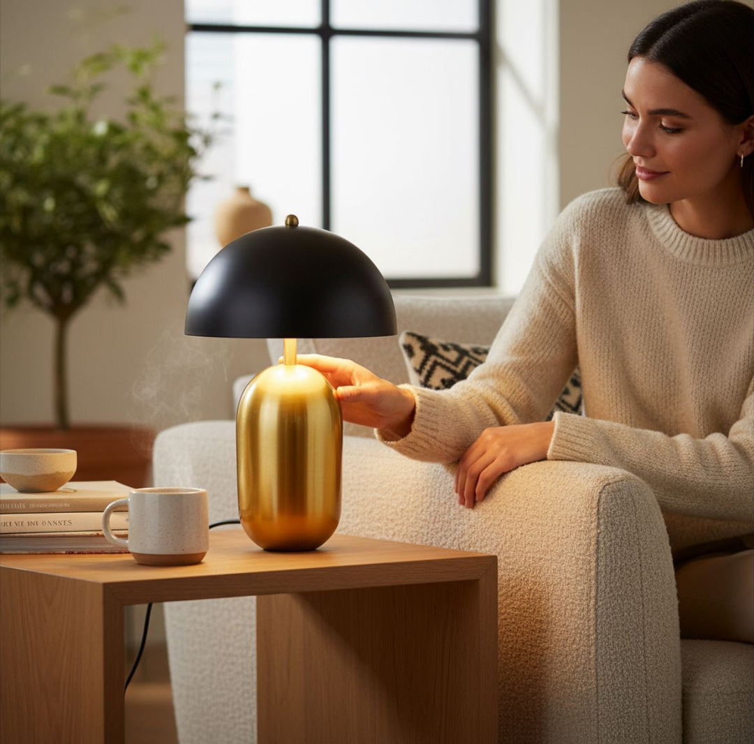 Lumos Brass-Gold Dome Table Lamp