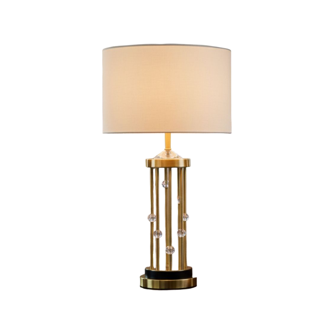 Luxe Metallic Brass Rods Table Lamp