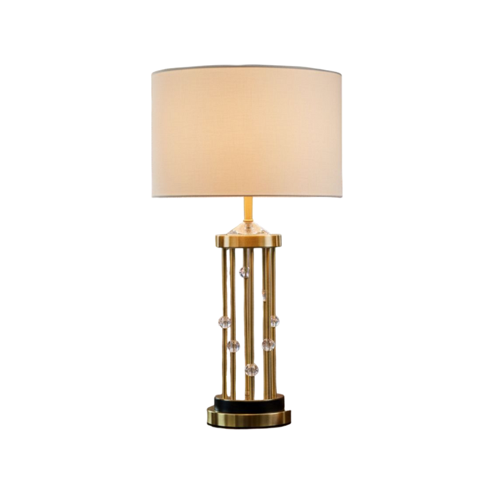Luxe Metallic Brass Rods Table Lamp