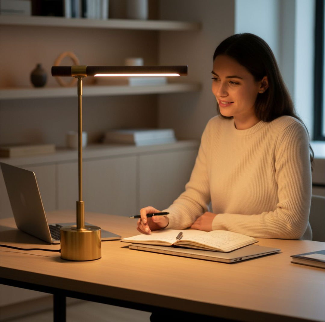 Modern LED  Side Table Lamp Wooden Texture