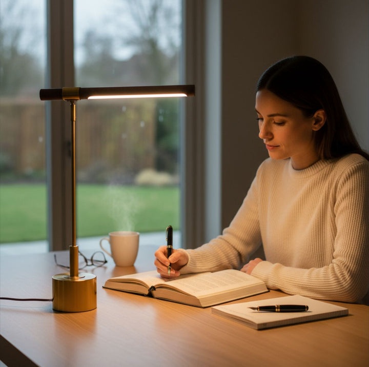 Modern LED  Side Table Lamp Wooden Texture