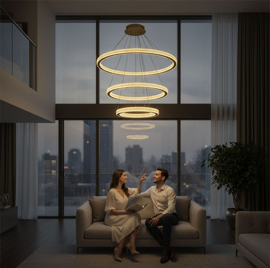 Crystal Orbit Rings Chandelier