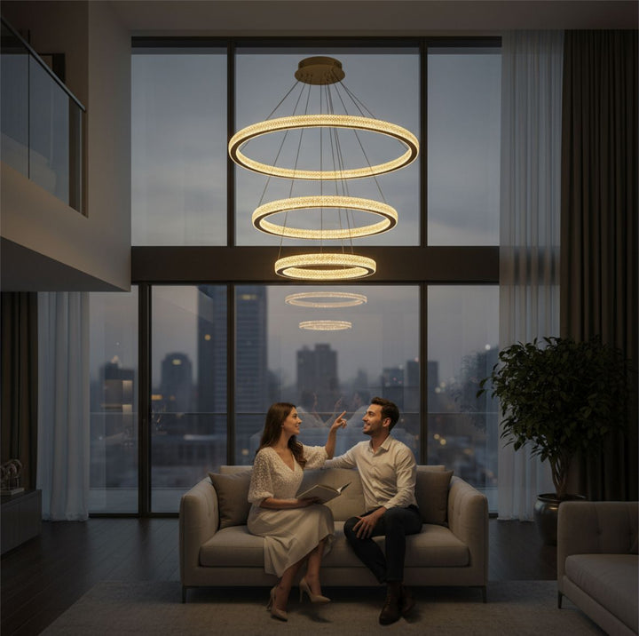 Crystal Orbit Rings Chandelier