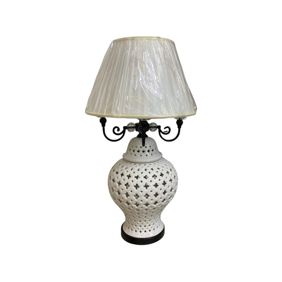 Vintage Clasic Quad Ceramic Lattice Side Table Lamp