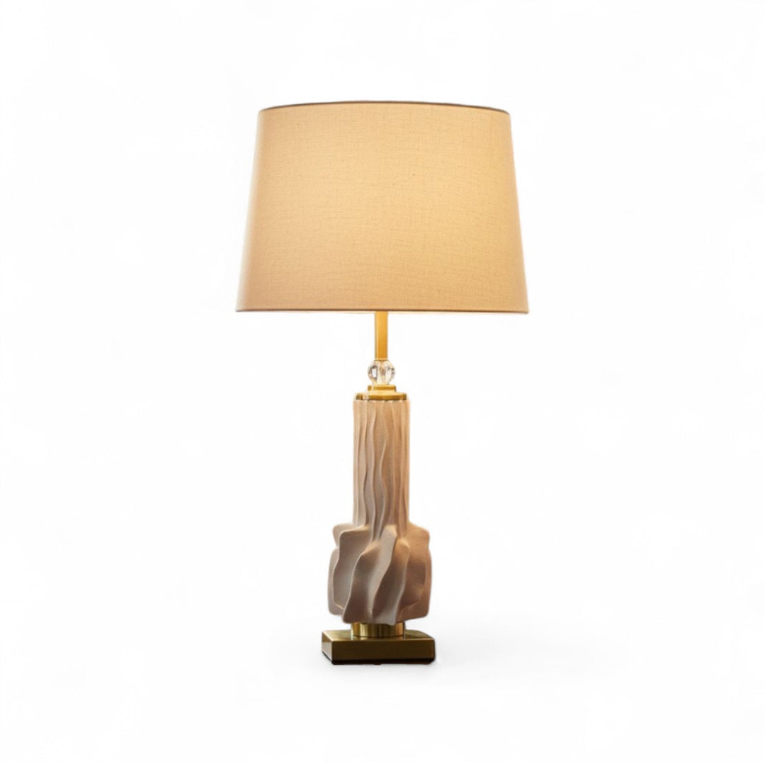 Sculpted White Ceramic Table Lamp