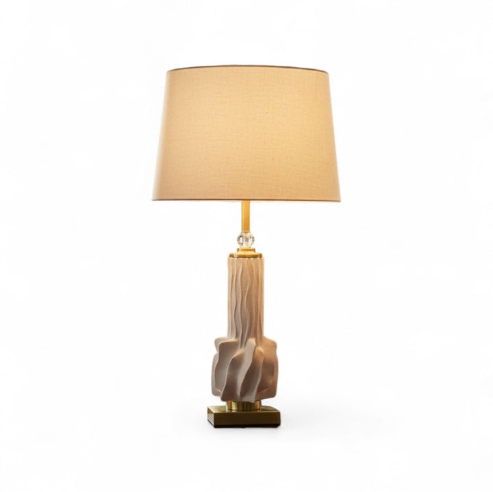 Sculpted White Ceramic Table Lamp
