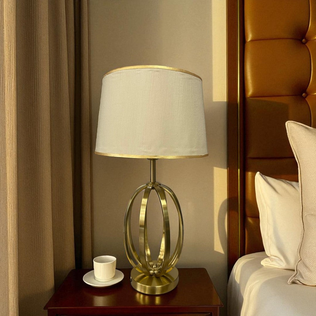 Modern Gold Open-Frame Table Lamp