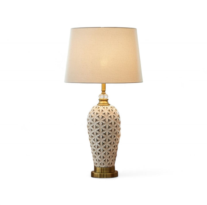 Geometric Textured Ceramic Table Lamp