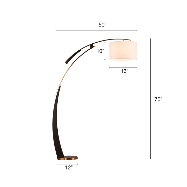 ArcLuxe Black & Gold Arc Floor Lamp