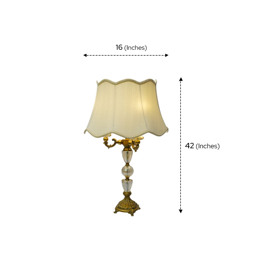 Opaline Luxe Brass & Crystal Lamp